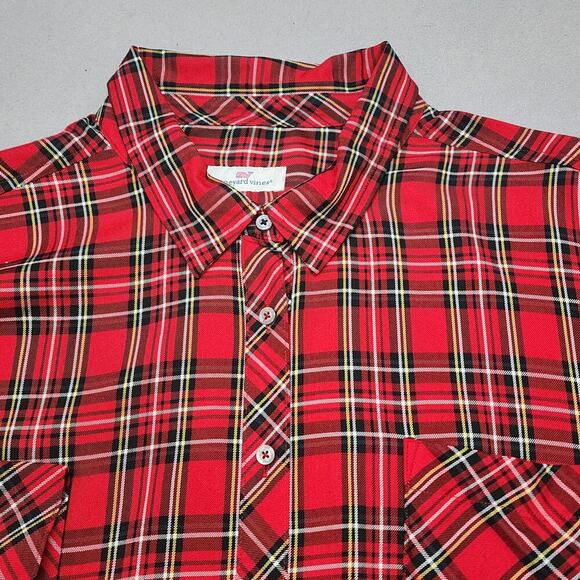 Vineyard Vines‎ Shirt Men Red Plaid Button Up Sz 2XL - Picture 4 of 7